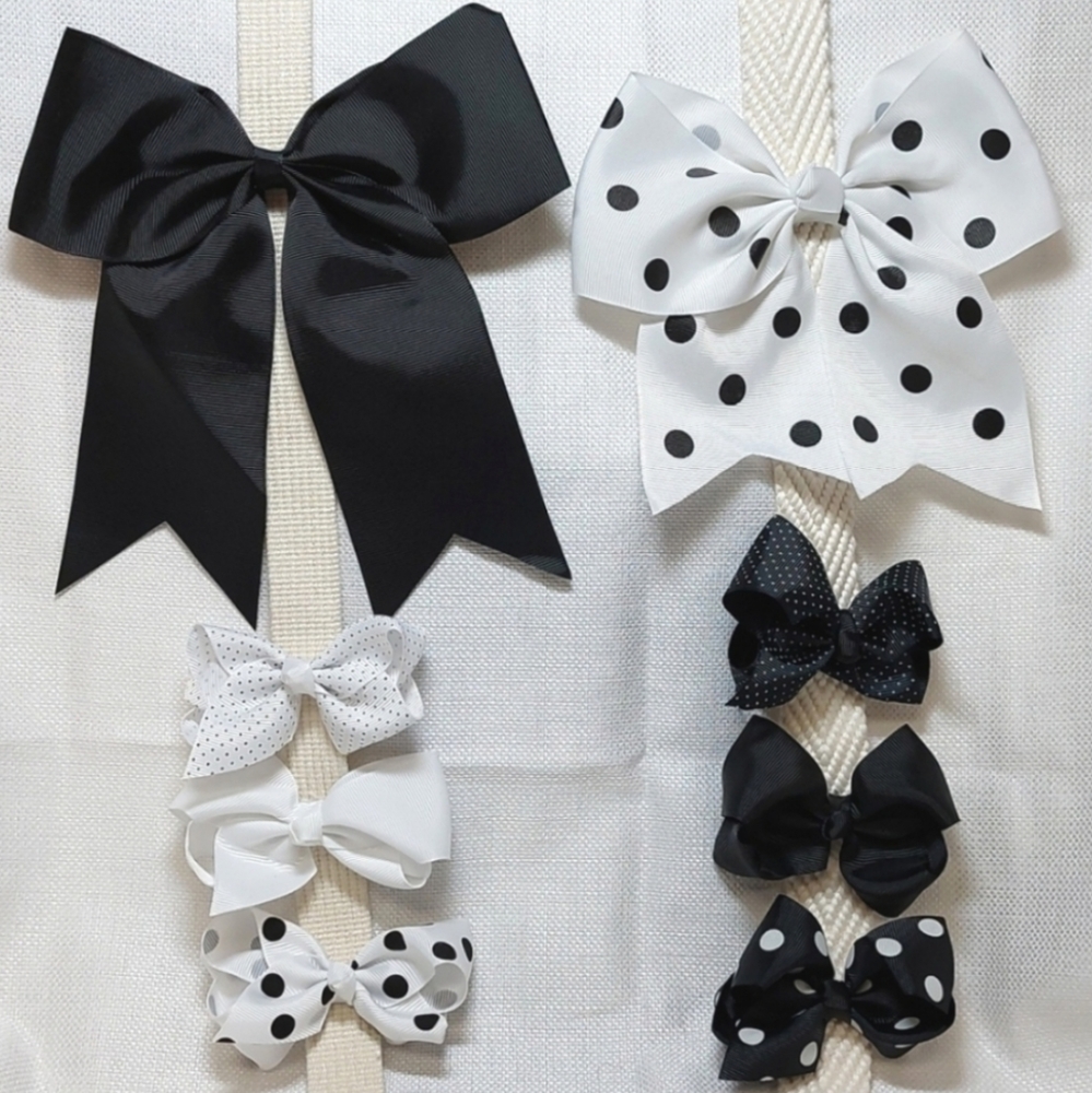 Hair Bows Grosgrain Ribbon Set of 8